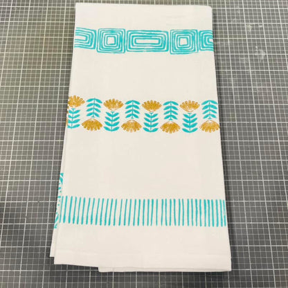 Fabric with a decorative pattern on a cutting mat