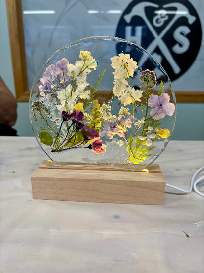 Pressed Flower Table Top Night Light Workshop