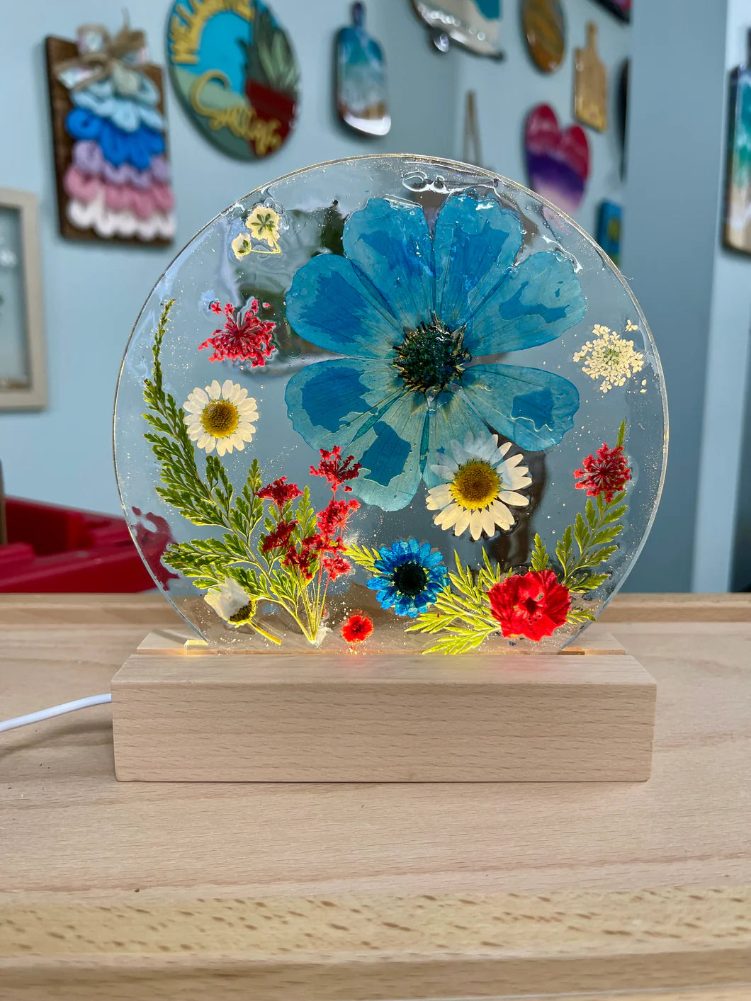Pressed Flower Table Top Night Light Workshop
